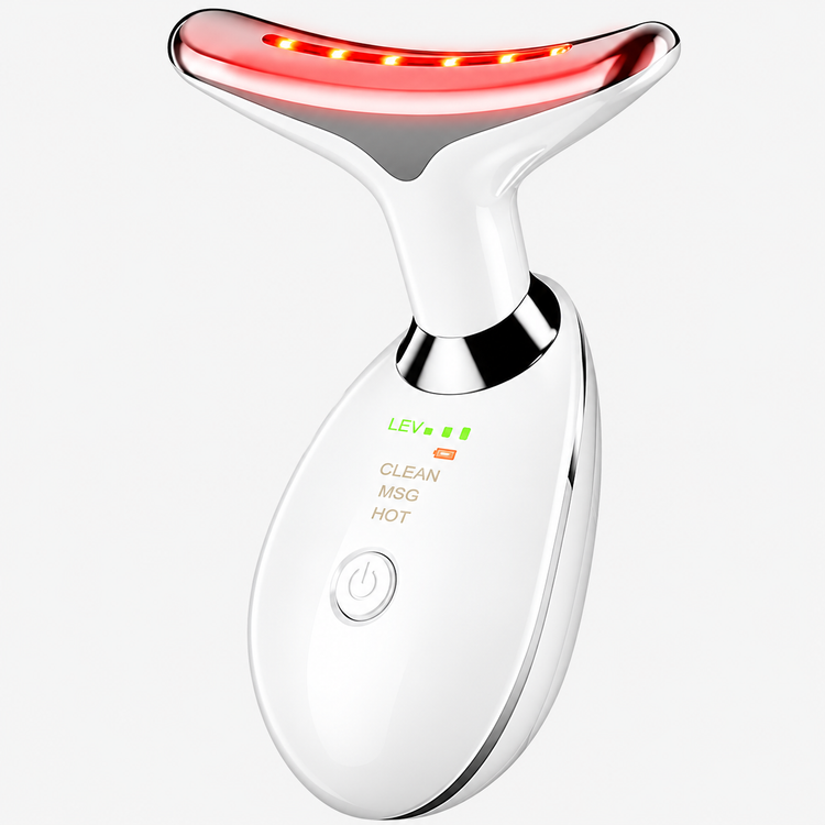 ماساژور صورت و گردن ES1081 سه حالته با نور LED، گرمایش و میکروکارنت