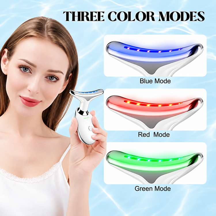 ماساژور صورت و گردن ES1081 سه حالته با نور LED، گرمایش و میکروکارنت