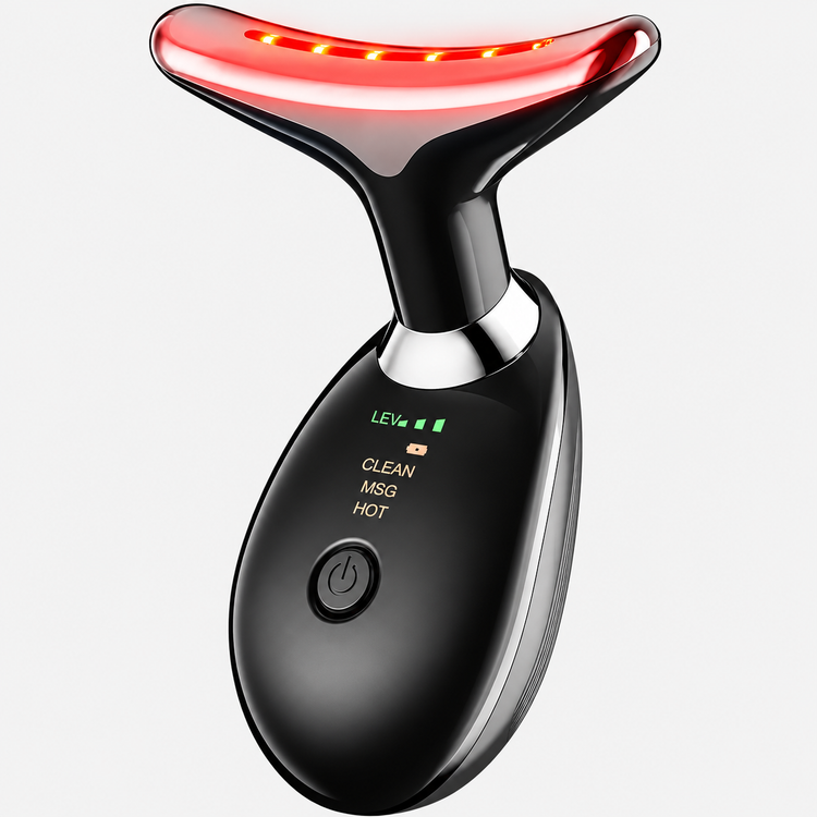 ماساژور صورت و گردن ES1081 سه حالته با نور LED، گرمایش و میکروکارنت